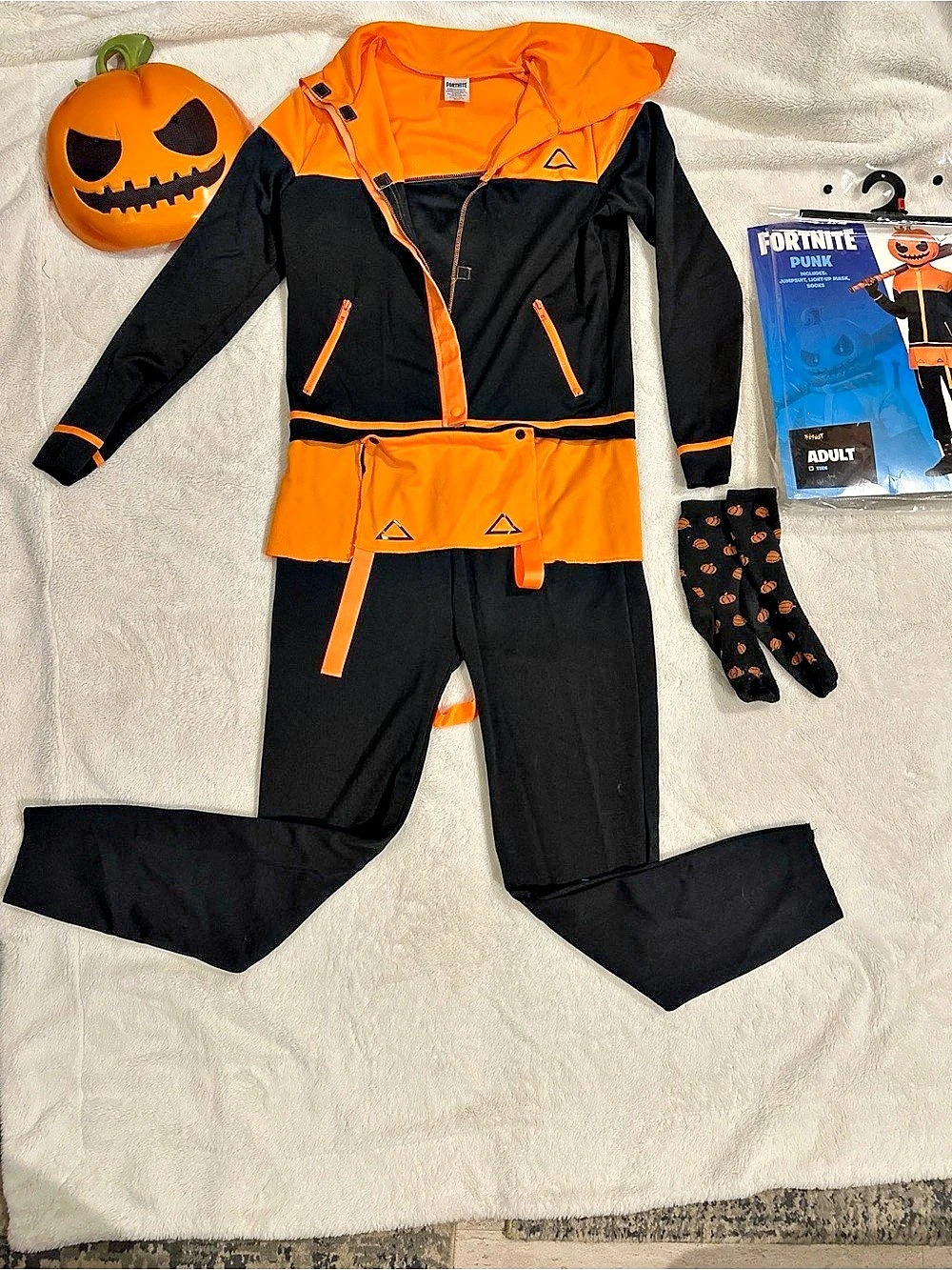 Spirit Halloween Fortnite Punk Adult Costume Orange & Black Adult Large